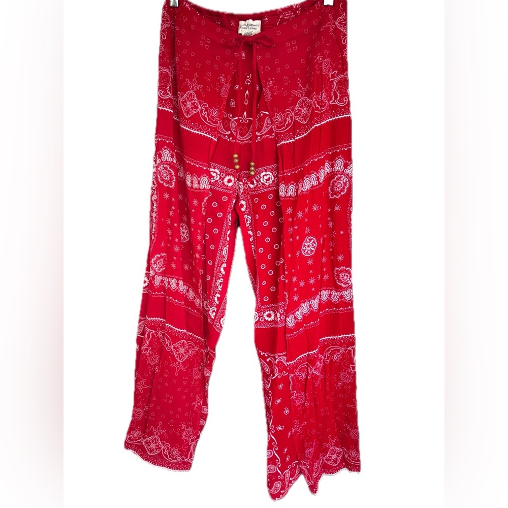 Denim & Supply Ralph Lauren Red Bandana-Print Wide Leg Pants